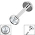 Titanium Internally Threaded Labrets 1.2mm - Titanium Jewelled Disk