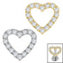 Titanium Pave Set Jewelled Everlasting Heart for Internal Thread shafts in 1.2mm