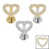Titanium Internally Threaded Labrets 1.2mm - Titanium Pave Set Jewelled Everlasting Heart