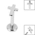 Titanium Internally Threaded Labrets 1.2mm - Steel Mini Cross