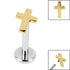 Titanium Internally Threaded Labrets 1.2mm - Steel Mini Cross