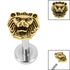 Titanium Internally Threaded Labrets 1.2mm - Steel Lion Head