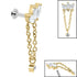 Titanium Internally Threaded Labrets 1.2mm - Steel Marquise Fan Chain Drop Solitaire