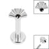 Titanium Internally Threaded Labrets 1.2mm -Steel Jewelled Deco Fan