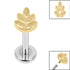 Titanium Internally Threaded Labrets 1.2mm - Steel Fern