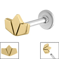 Titanium Internally Threaded Labrets 1.2mm - Steel Origami Fan