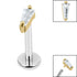 Titanium Internally Threaded Labrets 1.2mm - Steel Claw Set CZ Tapered Baguette