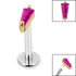 Titanium Internally Threaded Labrets 1.2mm - Steel Claw Set CZ Tapered Baguette