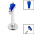Titanium Internally Threaded Labrets 1.2mm - Steel Claw Set CZ Tapered Baguette
