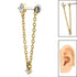 Titanium Internally Threaded Labrets 1.2mm - Steel Piercing Connection Chain with Drop Gem