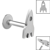 Titanium Internally Threaded Labrets 1.2mm - Steel Rocket