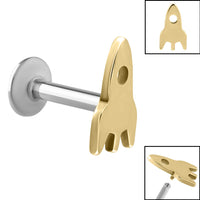 Titanium Internally Threaded Labrets 1.2mm - Steel Rocket