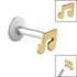 Titanium Internally Threaded Labrets 1.2mm - Steel Music Note