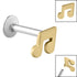 Titanium Internally Threaded Labrets 1.2mm - Steel Music Note