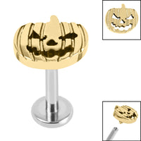 Titanium Internally Threaded Labrets 1.2mm - Titanium Pumpkin