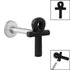 Titanium Internally Threaded Labrets 1.2mm - Steel Ankh