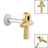 Titanium Internally Threaded Labrets 1.2mm - Steel Ankh