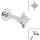 Titanium Internally Threaded Labrets 1.2mm - Steel Astral Star