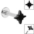 Titanium Internally Threaded Labrets 1.2mm - Steel Astral Star