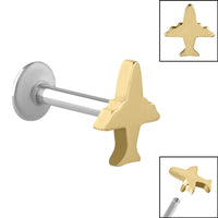Titanium Internally Threaded Labrets 1.2mm - Steel Plane
