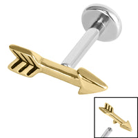 Titanium Internally Threaded Labrets 1.2mm - Steel Arrow