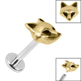 Titanium Internally Threaded Labrets 1.2mm - Steel Fox