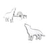 Sterling Silver Howling Wolf Ear Stud Earrings ES105