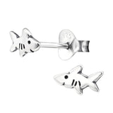 Sterling Silver Shark Ear Stud Earrings ES131