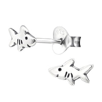 Sterling Silver Shark Ear Stud Earrings ES131