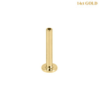 Zura 14ct Solid Gold Threadless Labret Posts