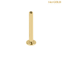 Zura 14ct Solid Gold Threadless Labret Posts