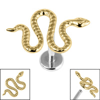 Titanium Internally Threaded Labrets 1.2mm - Titanium Viper Snake