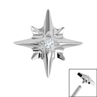 Titanium 8 Point Jewelled Star for Internal Thread shafts in 1.2mm