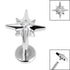 Titanium Internally Threaded Labrets 1.2mm - Titanium 8 Point Jewelled Star