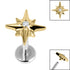 Titanium Internally Threaded Labrets 1.2mm - Titanium 8 Point Jewelled Star