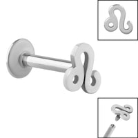 Titanium Internally Threaded Labrets 1.2mm - Steel Zodiac Signs