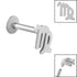 Titanium Internally Threaded Labrets 1.2mm - Steel Zodiac Signs