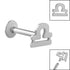 Titanium Internally Threaded Labrets 1.2mm - Steel Zodiac Signs
