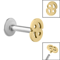 Titanium Internally Threaded Labrets 1.2mm - Gold Steel Zodiac Signs