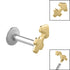 Titanium Internally Threaded Labrets 1.2mm - Gold Steel Zodiac Signs