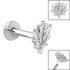 Titanium Internally Threaded Labrets 1.2mm - Steel Maple Leaf