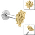 Titanium Internally Threaded Labrets 1.2mm - Steel Maple Leaf