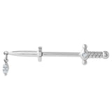 Steel Dagger with Marquise Drop Internal Thread Nipple Bar
