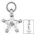 Steel Charm - Claw Set Jewelled Star