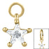 Steel Charm - Claw Set Jewelled Star