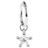 Steel Hinged Clicker Ring with Steel Claw Set Jewelled Star Charm