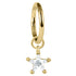 Steel Hinged Clicker Ring with Steel Claw Set Jewelled Star Charm