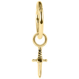Steel Hinged Clicker Ring with Steel Mini Dagger Charm
