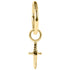 Steel Hinged Clicker Ring with Steel Mini Dagger Charm