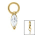 Steel Charm - Jewelled Marquise
